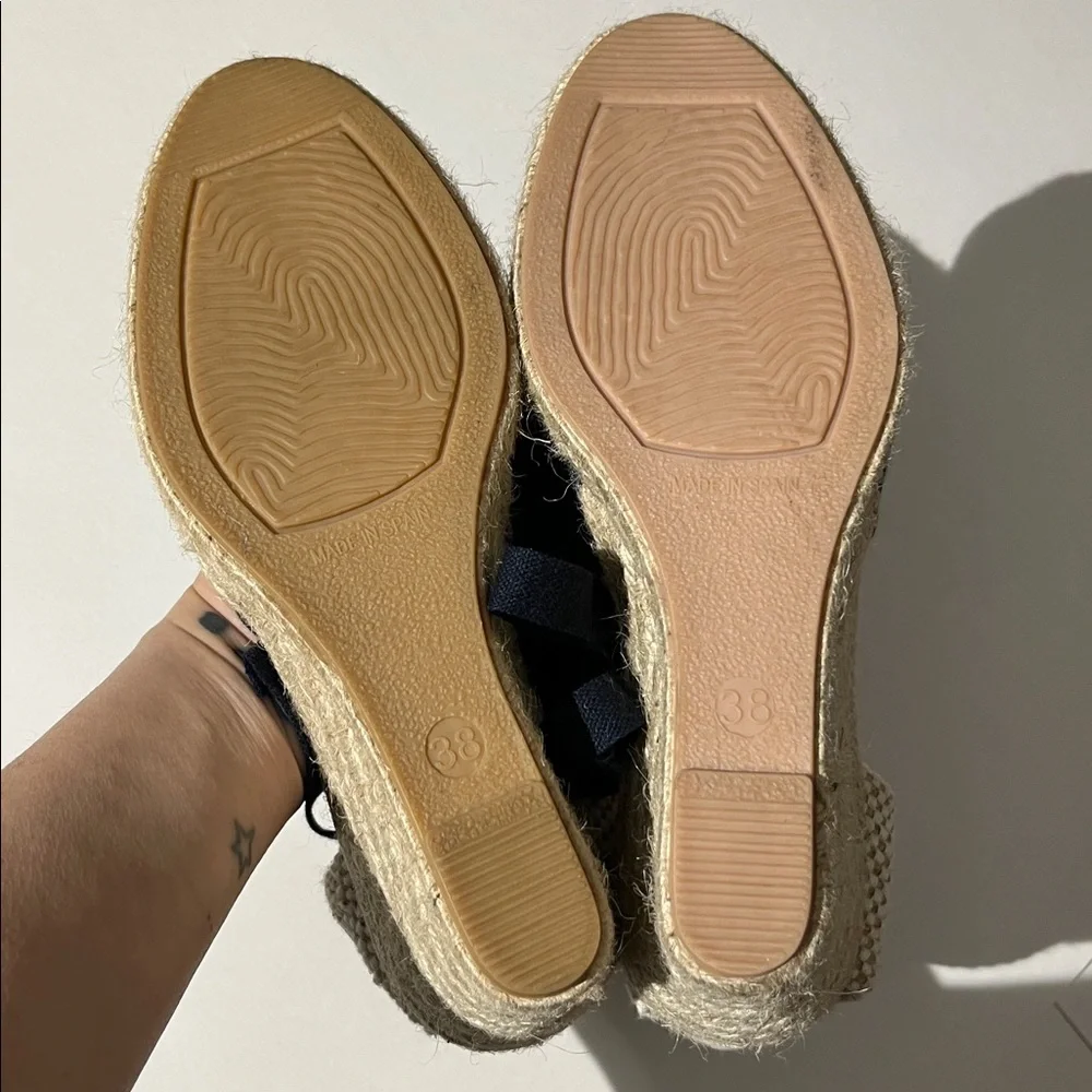 Norkinas Made in Spain Navy Blue Espadrilles Sandals Shoes sz 8 NEW! summer